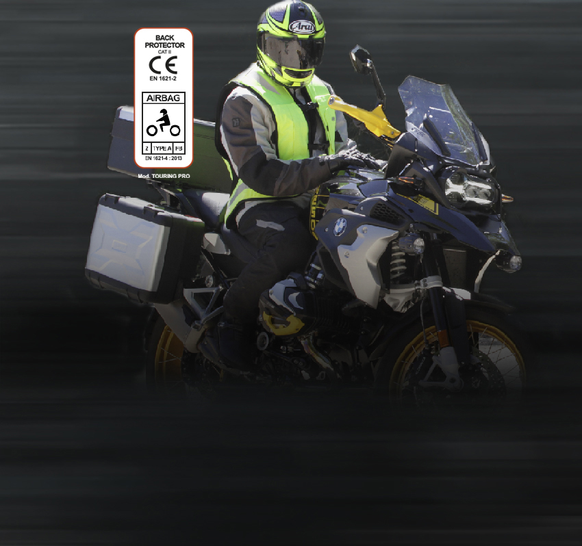 Chaleco de moto con airbag y casco con garantía